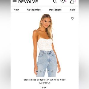 Stasia Lace Bodysuit in White & Nude
superdown